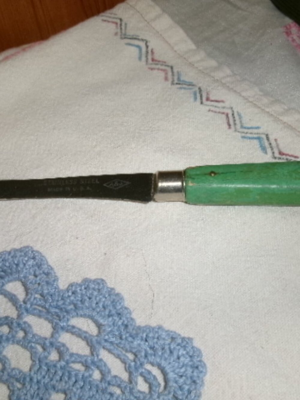 VTG J&A ANGLE WOOD HANDLE KNIFE STAINLESS STEEL